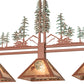 Meyda Lighting Winter Pine 45" 3-Light Rust & Green Trees Tall Pines Island Pendant Light With Silver Mica Shade Glass