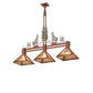 Meyda Lighting Winter Pine 45" 3-Light Rust & Green Trees Tall Pines Island Pendant Light With Silver Mica Shade Glass