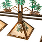 Meyda Lighting Winter Pine 45" 3-Light Vintage Copper & Green Trees Island Pendant Light With Silver Mica Shade Glass