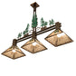 Meyda Lighting Winter Pine 45" 3-Light Vintage Copper & Green Trees Island Pendant Light With Silver Mica Shade Glass