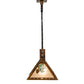 Meyda Lighting Winter Pine 45" 3-Light Vintage Copper & Green Trees Island Pendant Light With Silver Mica Shade Glass
