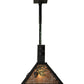 Meyda Lighting Winter Pine 45" 3-Light Wrought Iron Island Pendant Light With Silver Mica Shade Glass