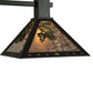 Meyda Lighting Winter Pine 45" 3-Light Wrought Iron Island Pendant Light With Silver Mica Shade Glass