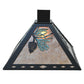 Meyda Lighting Winter Pine 46" 3-Light Textured Black Tall Pines Island Pendant Light With Silver Mica Shade Glass