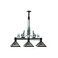 Meyda Lighting Winter Pine 46" 3-Light Textured Black Tall Pines Island Pendant Light With Silver Mica Shade Glass