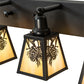 Meyda Lighting Winter Pine 48" 5-Light Craftsman Brown Vanity Light With Beige Iridescent Shade Glass