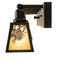 Meyda Lighting Winter Pine 48" 5-Light Craftsman Brown Vanity Light With Beige Iridescent Shade Glass