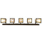 Meyda Lighting Winter Pine 48" 5-Light Craftsman Brown Vanity Light With Beige Iridescent Shade Glass
