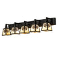 Meyda Lighting Winter Pine 48" 5-Light Craftsman Brown Vanity Light With Beige Iridescent Shade Glass