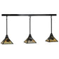 Meyda Lighting Winter Pine 50" 3-Light Craftsman Brown Island Pendant Light With iridescent Shade Glass