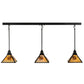 Meyda Lighting Winter Pine 50" 3-Light Craftsman Brown Island Pendant Light With iridescent Shade Glass