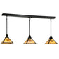 Meyda Lighting Winter Pine 50" 3-Light Craftsman Brown Island Pendant Light With iridescent Shade Glass