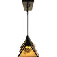 Meyda Lighting Winter Pine 50" 3-Light Craftsman Brown Island Pendant Light With iridescent Shade Glass
