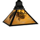 Meyda Lighting Winter Pine 50" 3-Light Craftsman Brown Island Pendant Light With iridescent Shade Glass