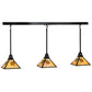 Meyda Lighting Winter Pine 50" 3-Light Craftsman Brown Island Pendant Light With iridescent Shade Glass