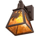 Meyda Lighting Winter Pine 6" Cafe Noir Wall Sconce With Amber Mica Shade Glass