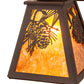 Meyda Lighting Winter Pine 6" Cafe Noir Wall Sconce With Amber Mica Shade Glass