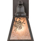 Meyda Lighting Winter Pine 6" Craftsman Brown Solid Mount Wall Sconce With Silver Mica Shade Glass