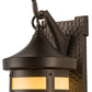 Meyda Lighting Winter Pine 6" Midnight Bronze Wall Sconce With Beige Art Shade Glass