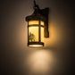 Meyda Lighting Winter Pine 6" Midnight Bronze Wall Sconce With Beige Art Shade Glass