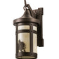 Meyda Lighting Winter Pine 6" Midnight Bronze Wall Sconce With Beige Art Shade Glass