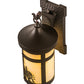Meyda Lighting Winter Pine 6" Midnight Bronze Wall Sconce With Beige Art Shade Glass