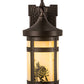 Meyda Lighting Winter Pine 6" Midnight Bronze Wall Sconce With Beige Art Shade Glass
