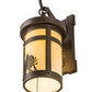 Meyda Lighting Winter Pine 6" Midnight Bronze Wall Sconce With Beige Art Shade Glass