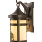 Meyda Lighting Winter Pine 6" Midnight Bronze Wall Sconce With Beige Art Shade Glass