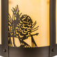 Meyda Lighting Winter Pine 6" Midnight Bronze Wall Sconce With Beige Art Shade Glass