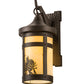 Meyda Lighting Winter Pine 6" Midnight Bronze Wall Sconce With Beige Art Shade Glass