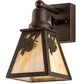 Meyda Lighting Winter Pine 6" Oil Rubbed Bronze Wall Sconce With Beige Iridescent Shade Glass