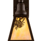 Meyda Lighting Winter Pine 6" Oil Rubbed Bronze Wall Sconce With Beige Iridescent Shade Glass
