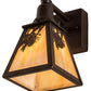 Meyda Lighting Winter Pine 6" Oil Rubbed Bronze Wall Sconce With Beige Iridescent Shade Glass