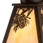 Meyda Lighting Winter Pine 6" Oil Rubbed Bronze Wall Sconce With Beige Iridescent Shade Glass