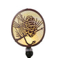 Meyda Lighting Winter Pine 6" Rust Night Light With Botticino Idalight Shade Glass