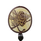 Meyda Lighting Winter Pine 6" Rust Night Light With Botticino Idalight Shade Glass