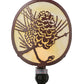 Meyda Lighting Winter Pine 6" Rust Night Light With Botticino Idalight Shade Glass
