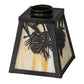 Meyda Lighting Winter Pine 6"Sq Craftsman Brown Frame With Beige Art Shade Glass