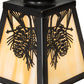 Meyda Lighting Winter Pine 6"Sq Craftsman Brown Frame With Beige Art Shade Glass