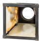 Meyda Lighting Winter Pine 6"Sq Craftsman Brown Frame With Beige Art Shade Glass
