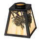 Meyda Lighting Winter Pine 6"Sq Craftsman Brown Frame With Beige Art Shade Glass
