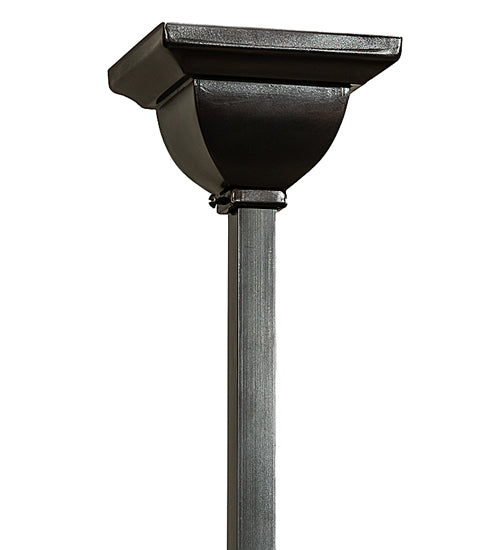 Meyda Lighting Winter Pine 6"Sq Craftsman Brown Mini Pendant Light With Beige Art Shade Glass