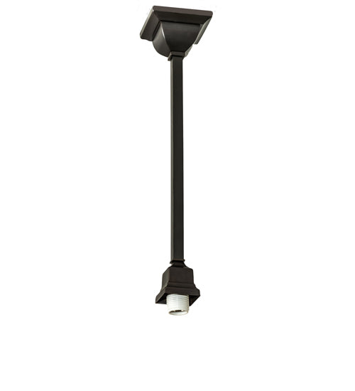 Meyda Lighting Winter Pine 6"Sq Craftsman Brown Mini Pendant Light With Beige Art Shade Glass