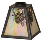 Meyda Lighting Winter Pine 8" Craftsman Brown Frame With Beige Iridescent Art Shade Glass