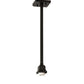 Meyda Lighting Winter Pine 8" Satin Black Wrought Iron Mini Pendant Light With Silver Mica Shade Glass
