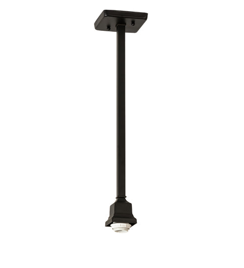 Meyda Lighting Winter Pine 8" Satin Black Wrought Iron Mini Pendant Light With Silver Mica Shade Glass