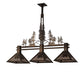 Meyda Lighting Winter Pine 82171 45" 3-Light Antique Copper Tall Pines Island Pendant Light With Silver Mica Shade Glass