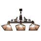 Meyda Lighting Winter Pine 82171 45" 3-Light Antique Copper Tall Pines Island Pendant Light With Silver Mica Shade Glass