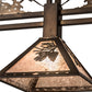 Meyda Lighting Winter Pine 82171 45" 3-Light Antique Copper Tall Pines Island Pendant Light With Silver Mica Shade Glass